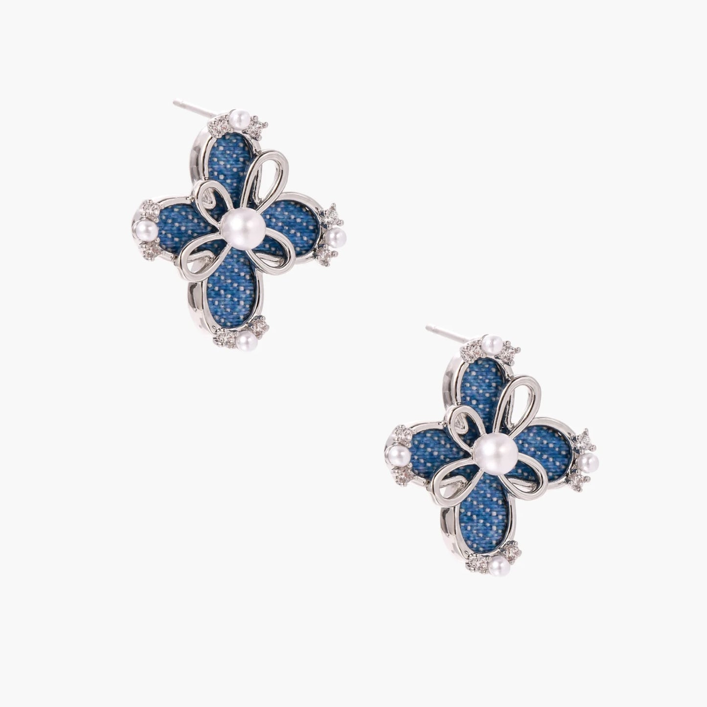 Denim Bloom Studs