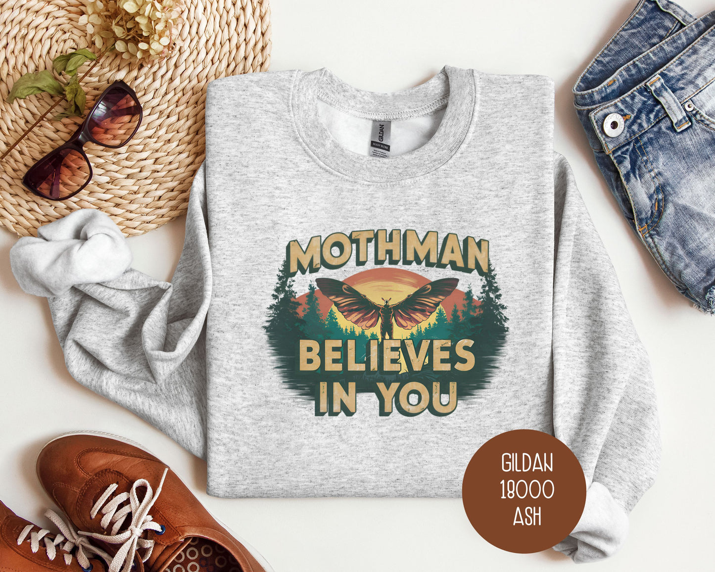 Mothman Believes in You Sweatshirt