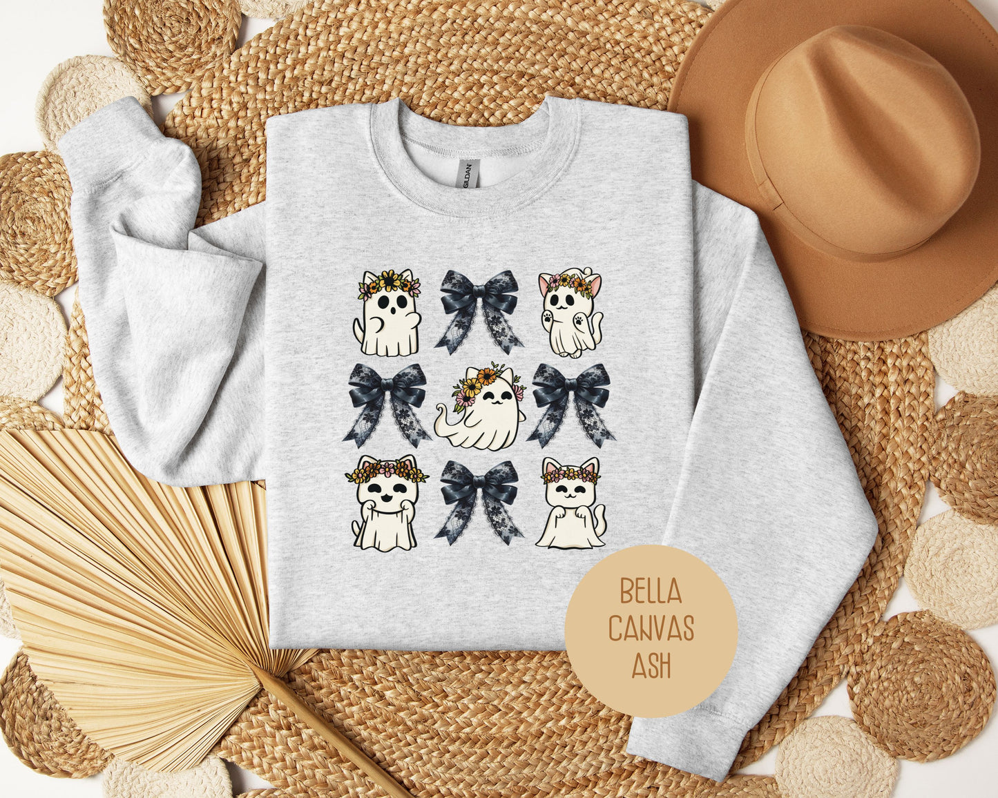 Ghost Cat Coquette Sweatshirt