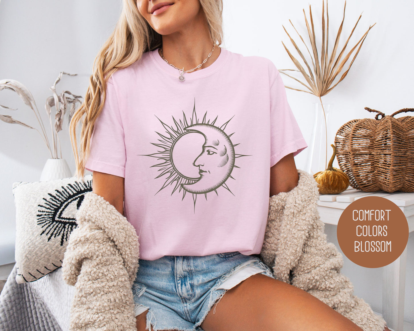 Celestial Sun Moon Comfort Colors Shirt