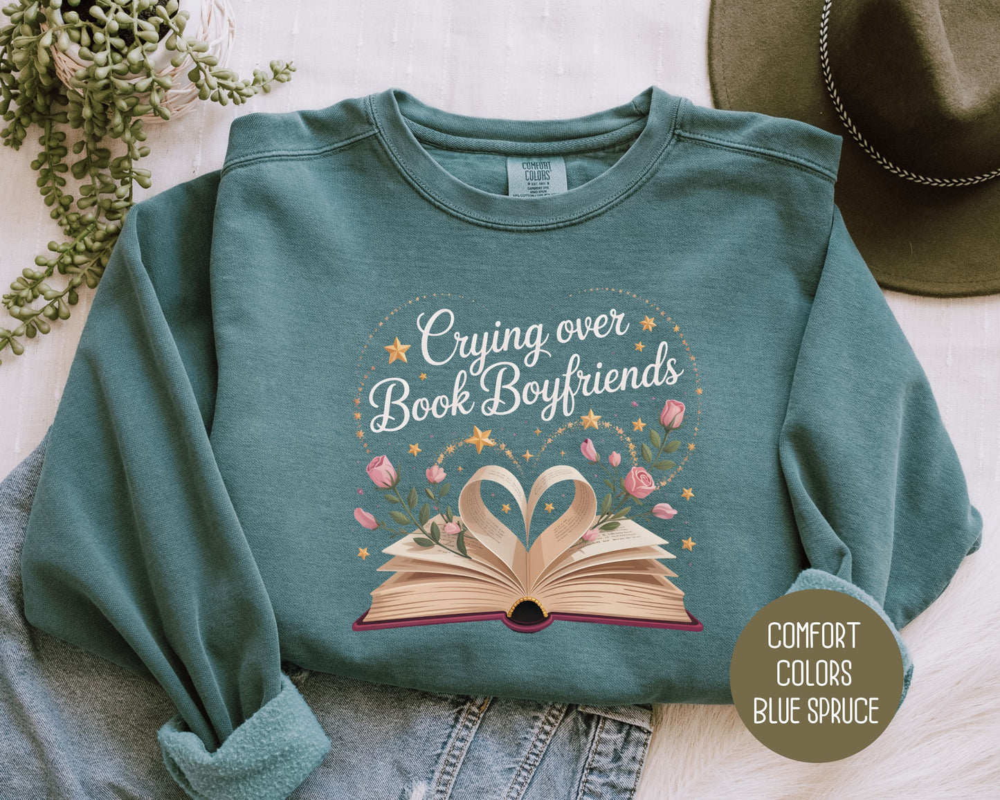 Crying Over Book Boyfriends Comfort Colors Sweatshirt