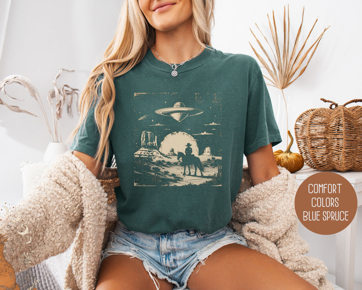 Cowboy Western UFO Comfort Colors Shirt