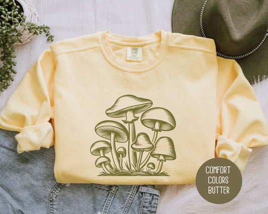 Mushroom Vintage Comfort Colors Sweatshirt