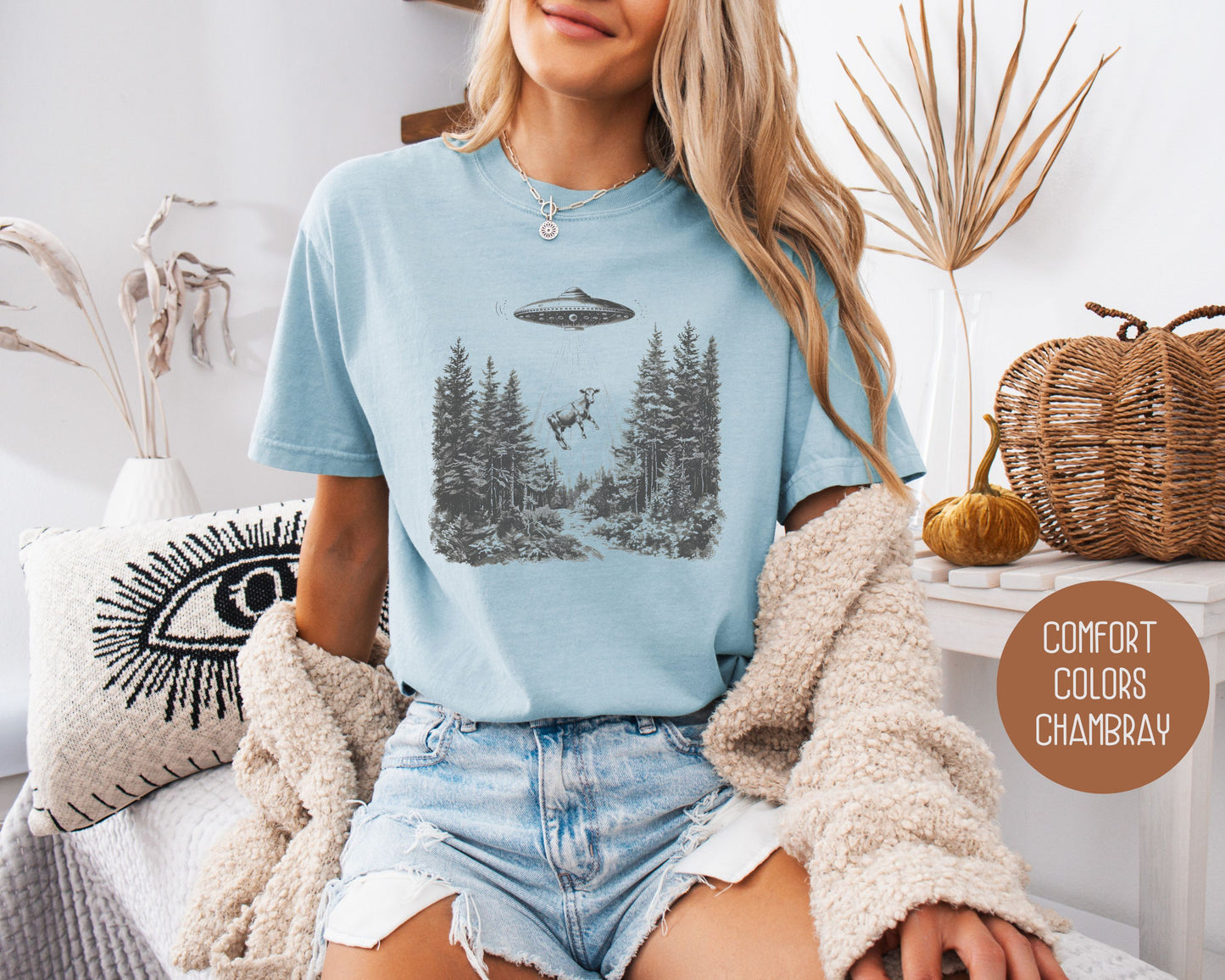 UFO Cow Abduction Comfort Colors Shirt