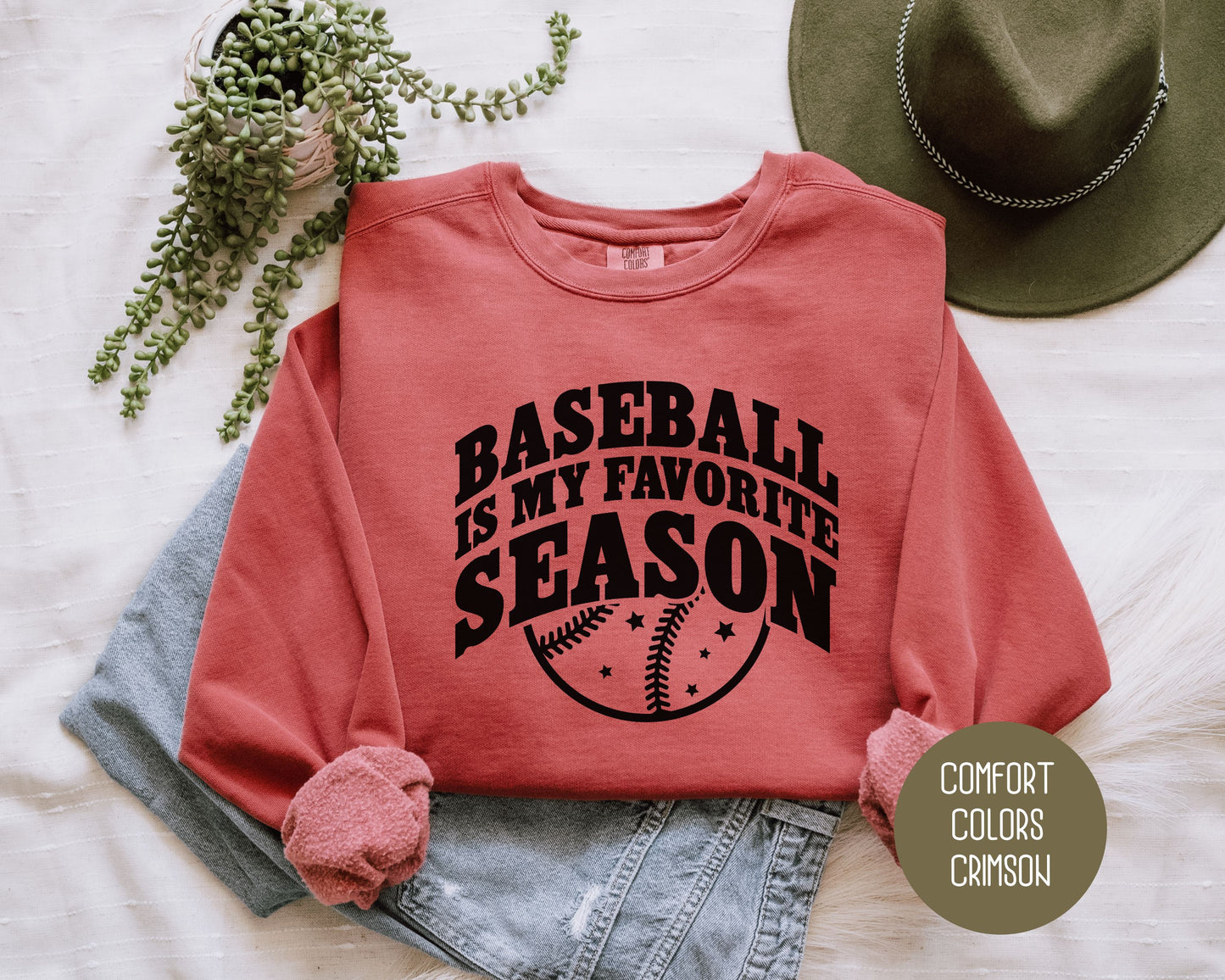 Baseball is My Favorite Season Comfort Colors Sweatshirt