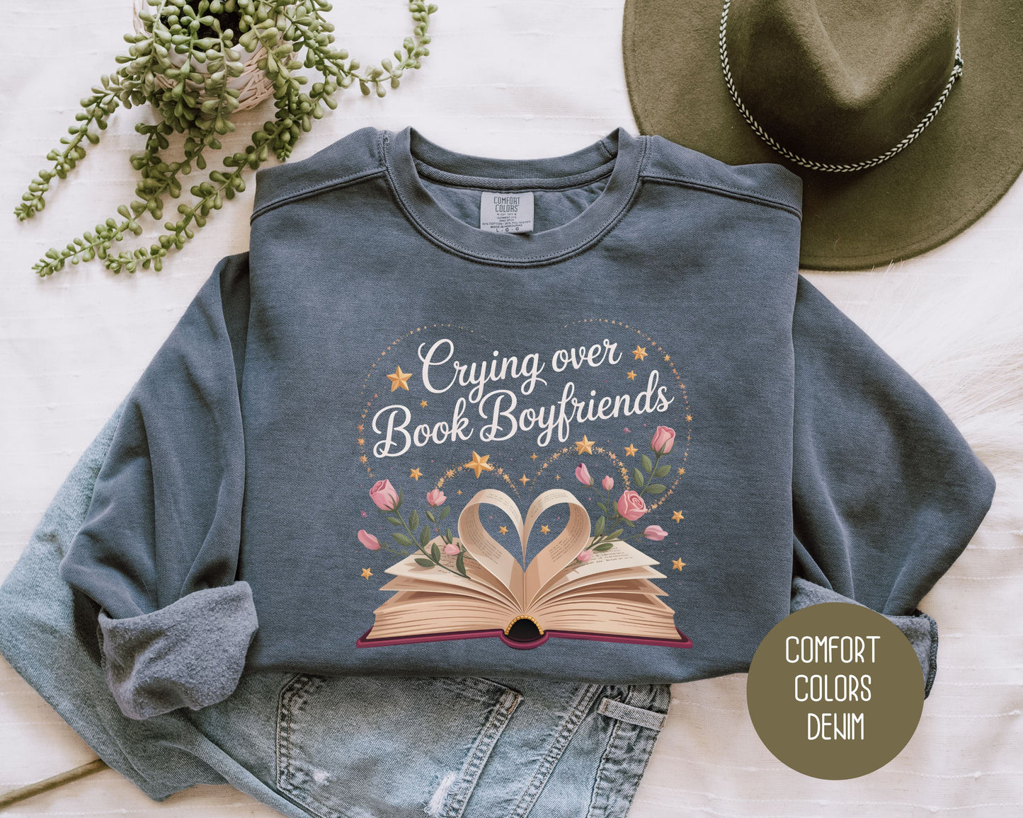 Crying Over Book Boyfriends Comfort Colors Sweatshirt