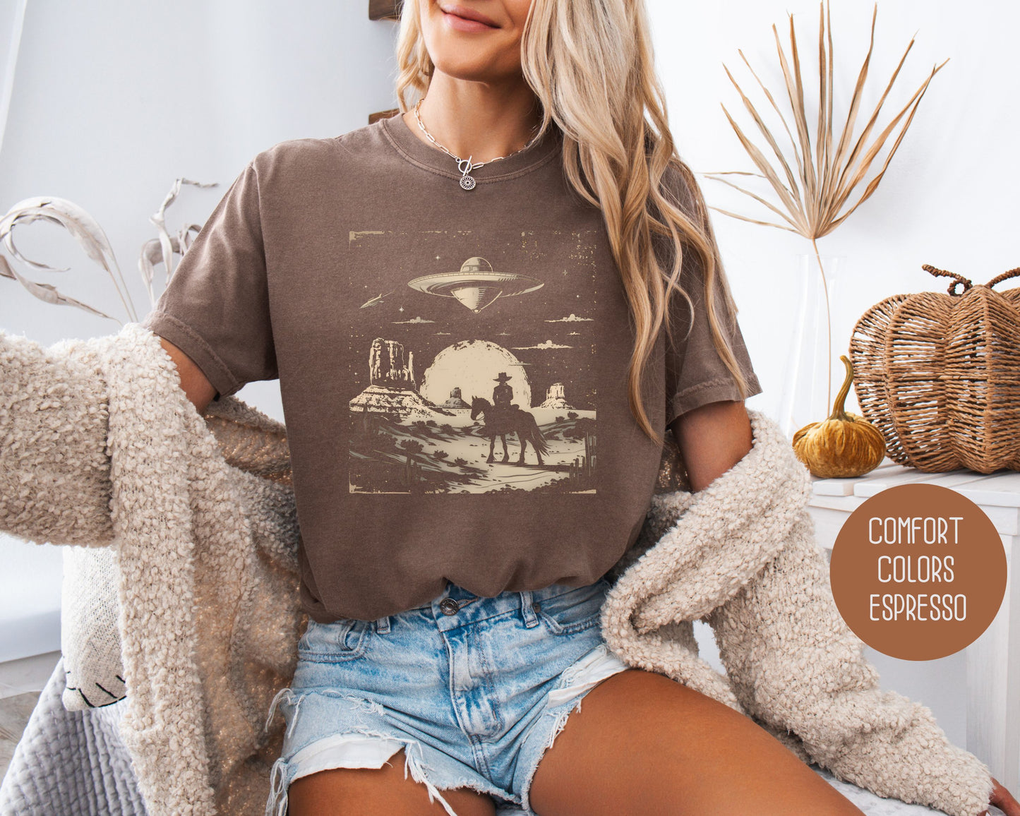 Cowboy Western UFO Comfort Colors Shirt