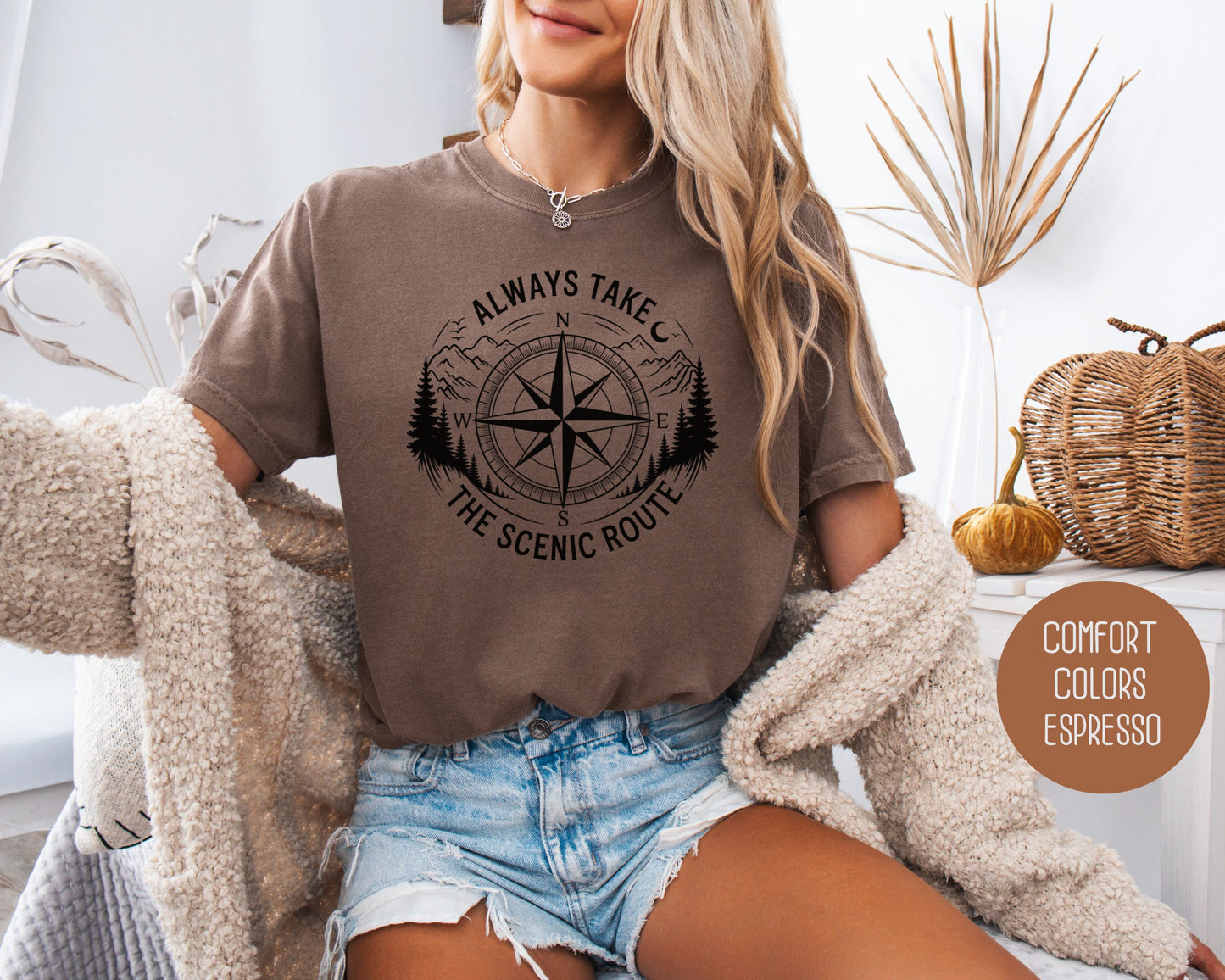 Always Take the Scenic Route Comfort Colors Shirt