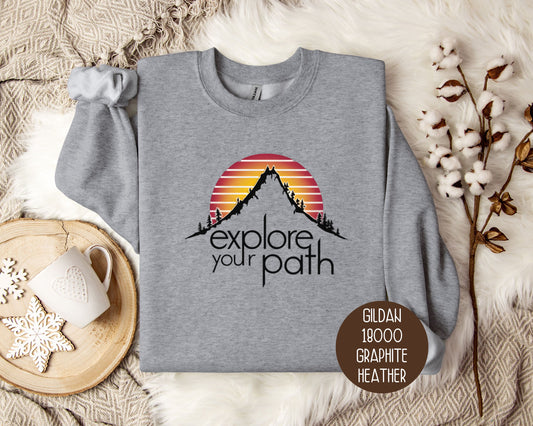 Explore Your Path Vintage Hiking Sweatshirt