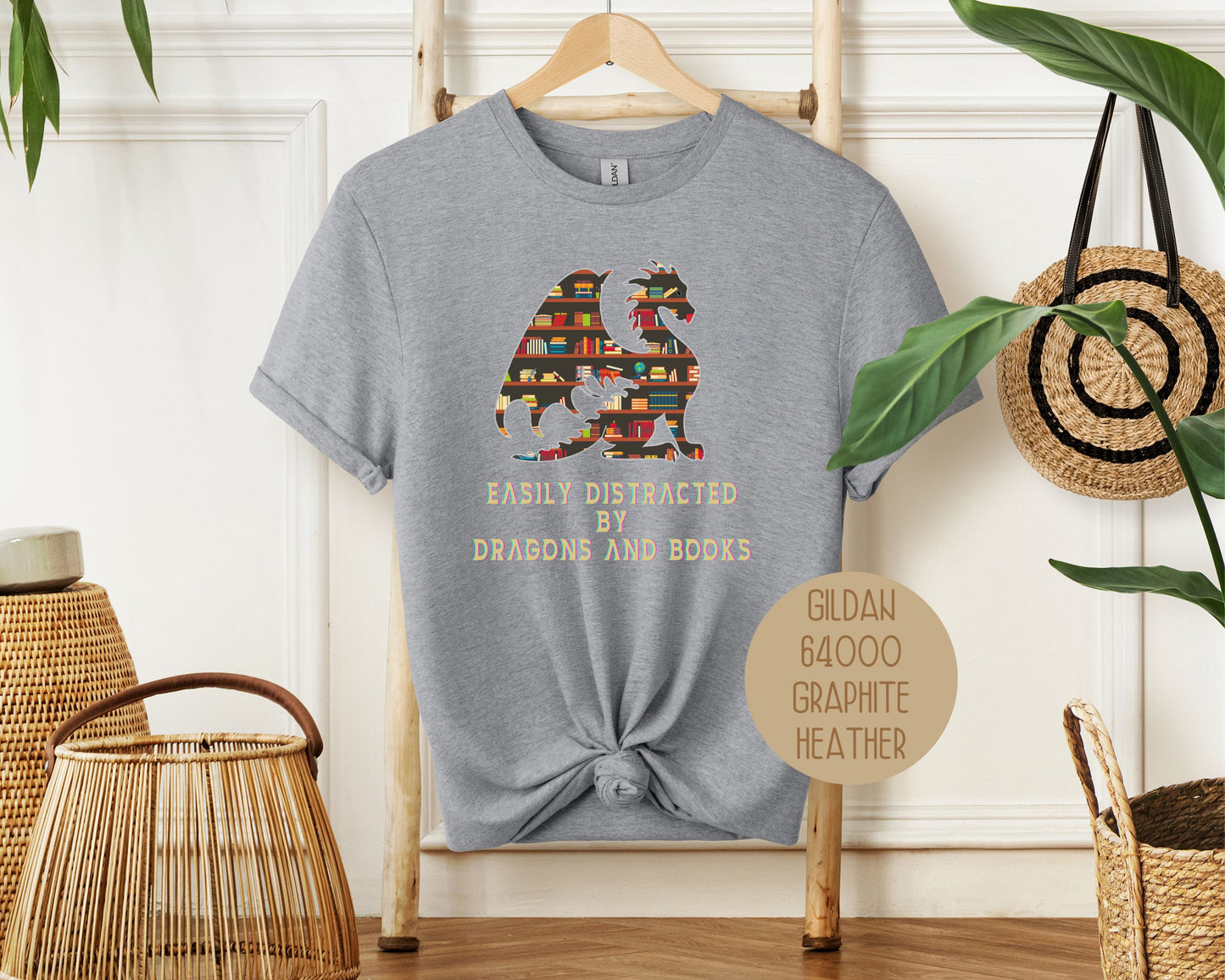 Easily Distracted by Dragons & Books Shirt