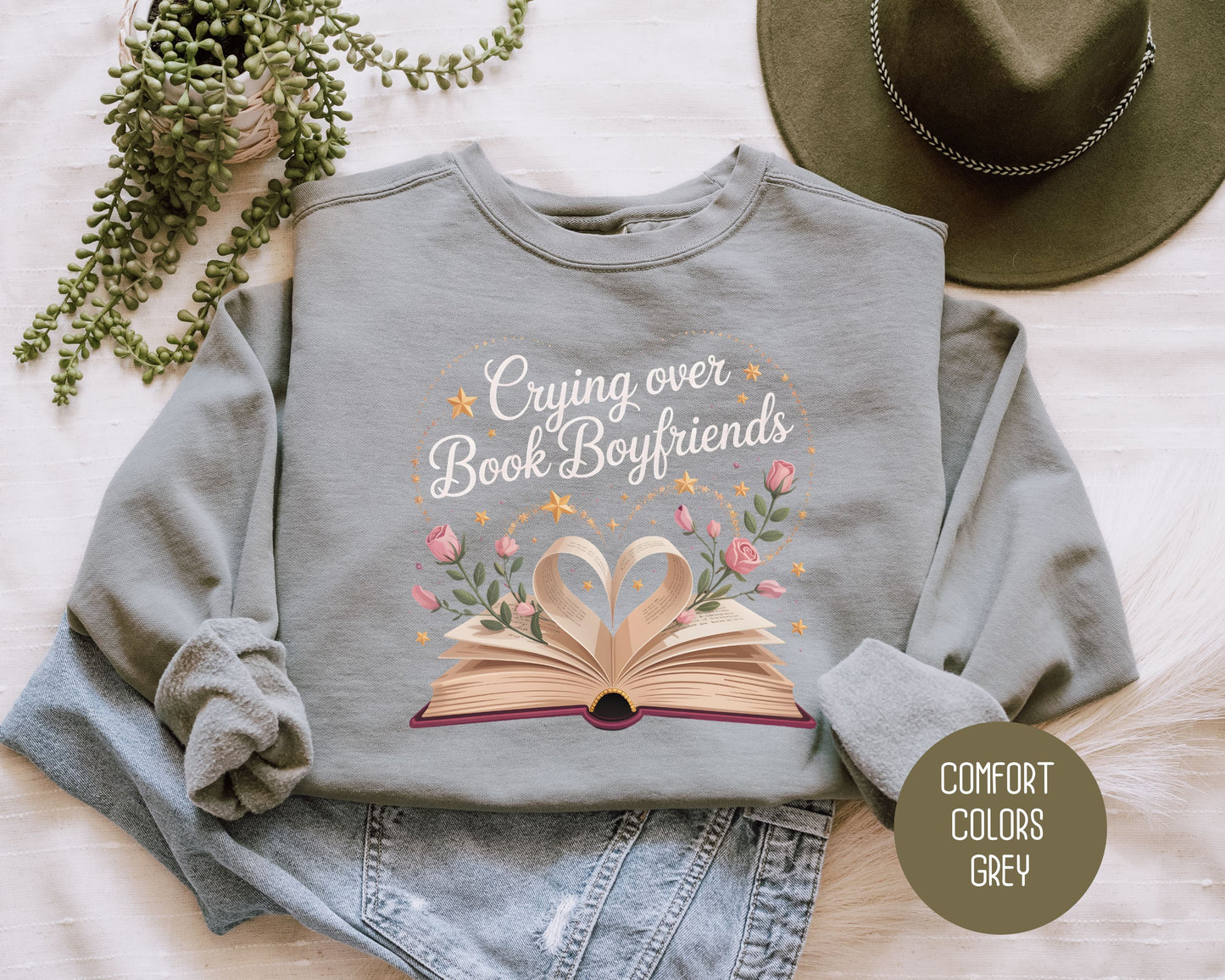 Crying Over Book Boyfriends Comfort Colors Sweatshirt