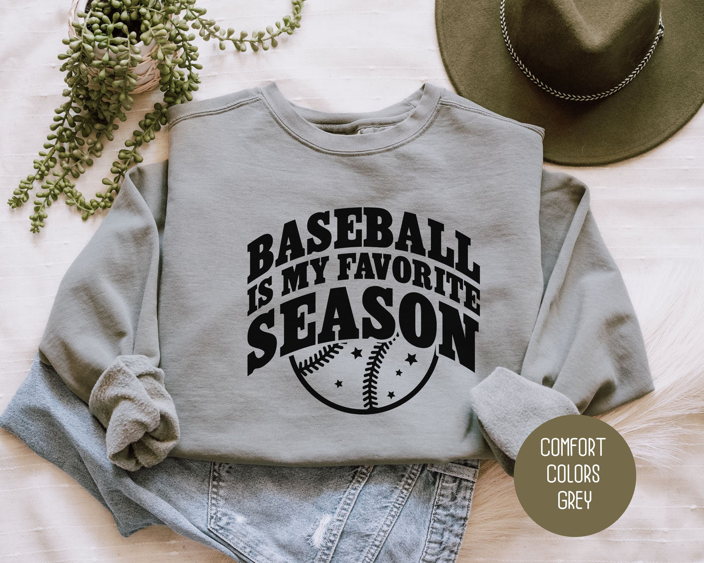 Baseball is My Favorite Season Comfort Colors Sweatshirt