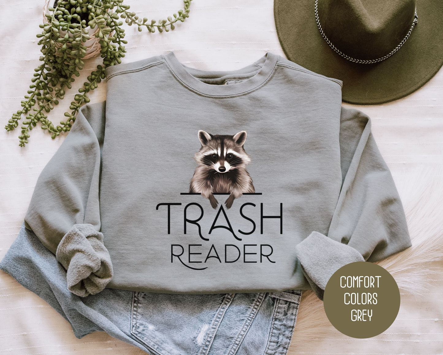 Raccoon Trash Reader Comfort Colors Sweatshirt
