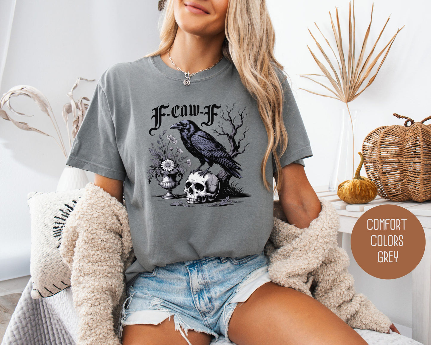 F-Caw-F Black Crow Raven Comfort Colors Shirt