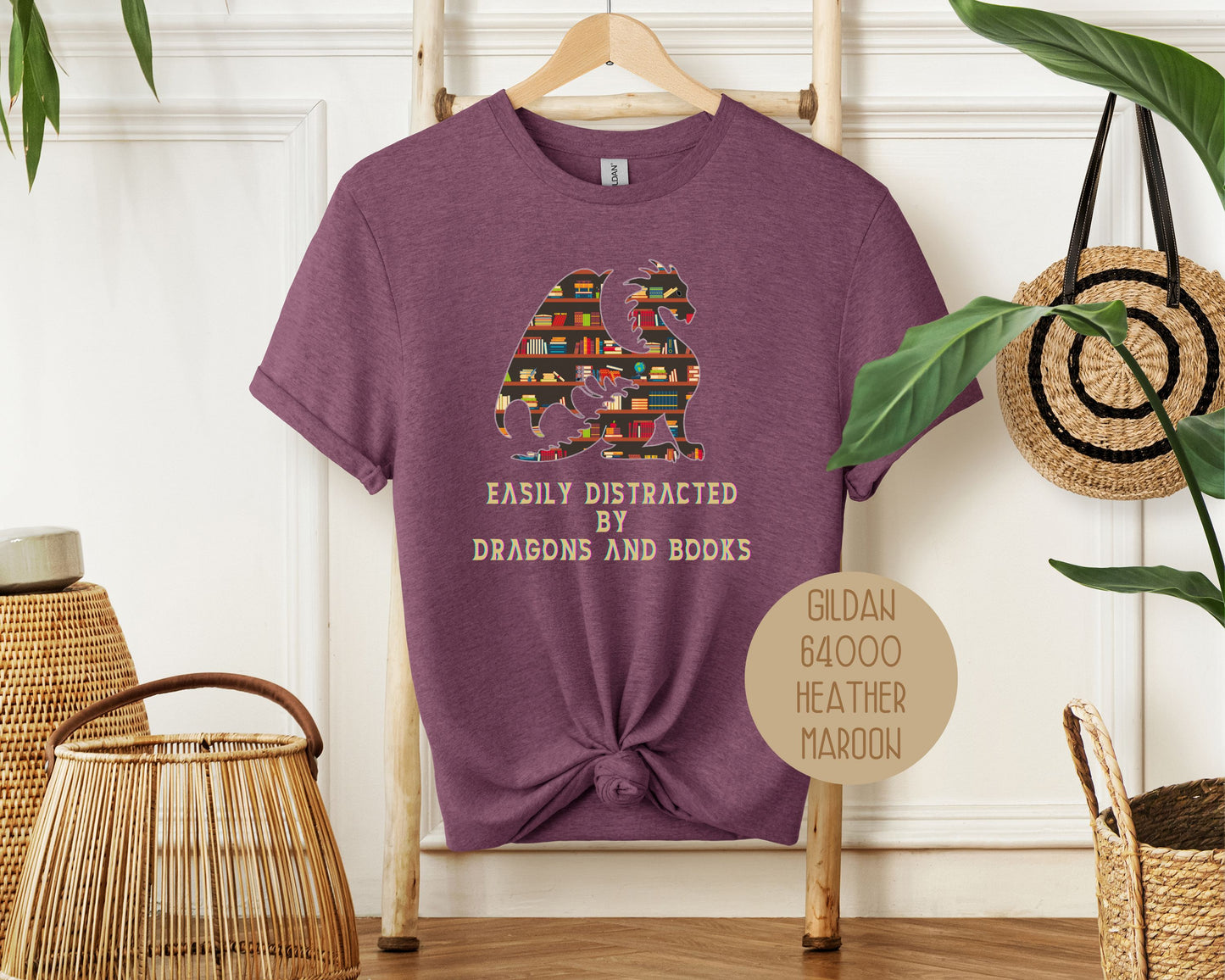 Easily Distracted by Dragons & Books Shirt