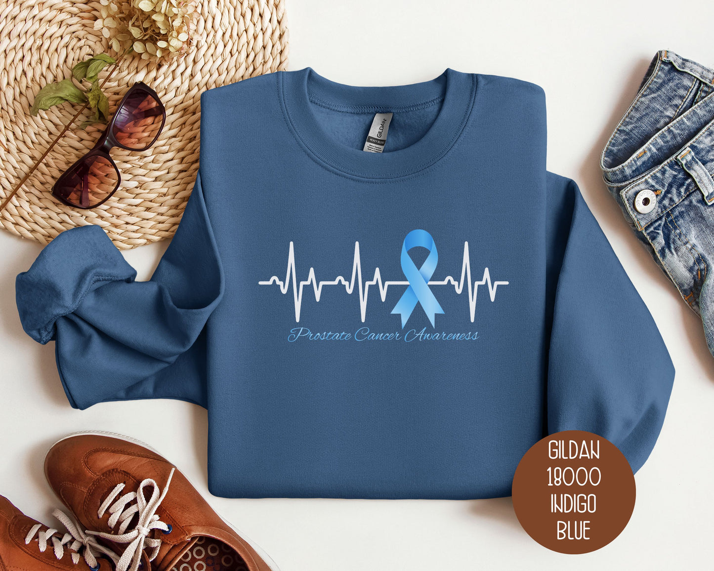 Prostate Cancer Blue Ribbon Awareness Sweatshirt