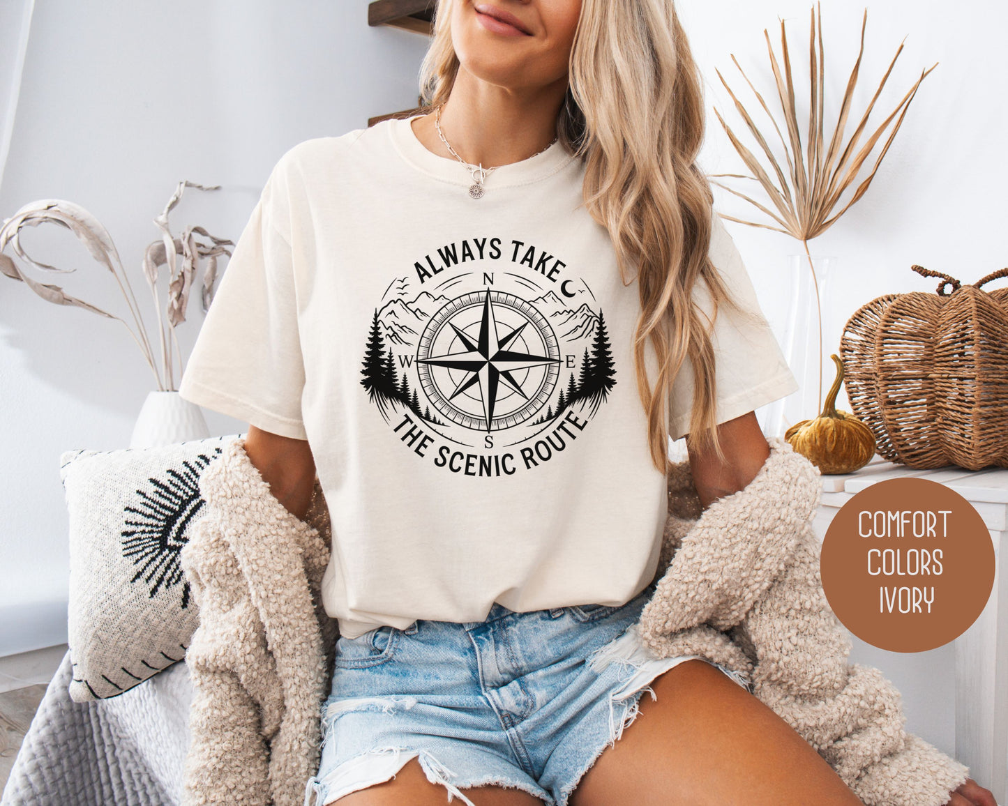Always Take the Scenic Route Comfort Colors Shirt