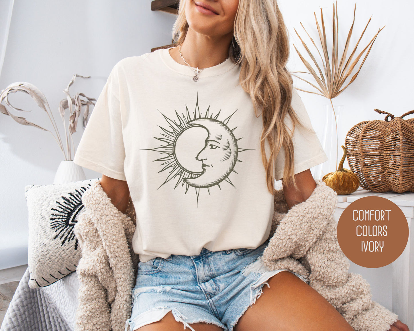 Celestial Sun Moon Comfort Colors Shirt