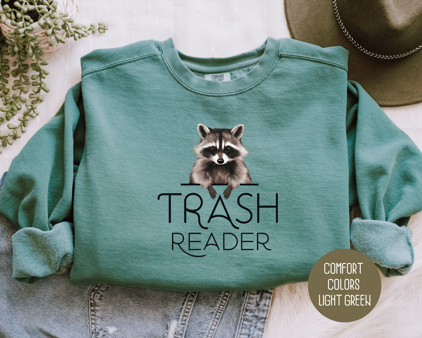 Raccoon Trash Reader Comfort Colors Sweatshirt