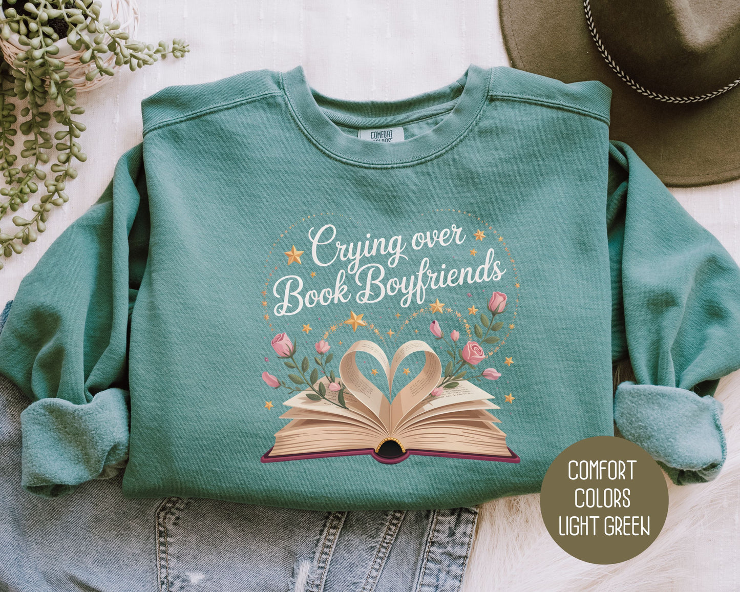 Crying Over Book Boyfriends Comfort Colors Sweatshirt