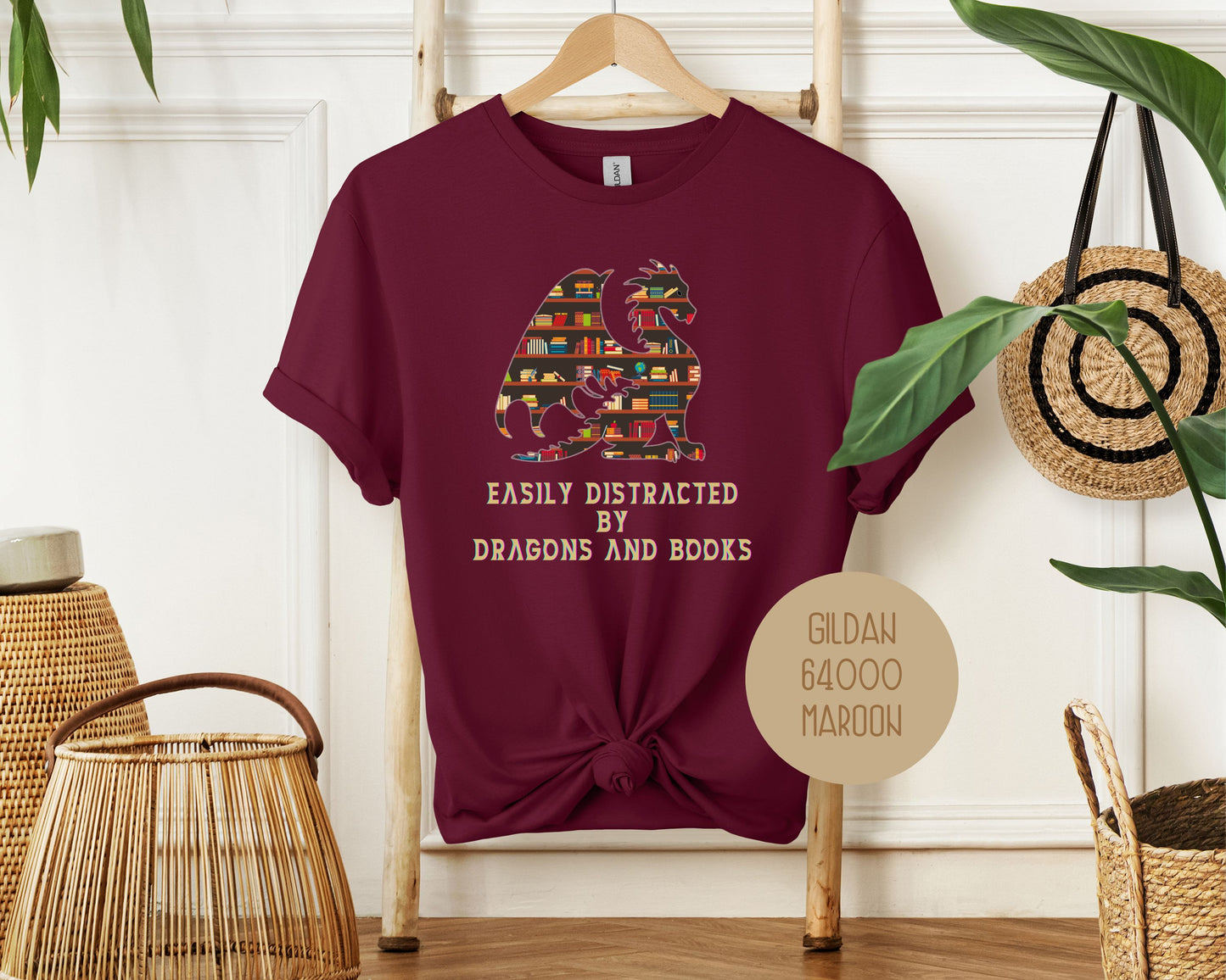 Easily Distracted by Dragons & Books Shirt