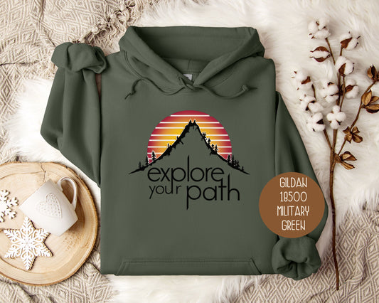 Explore Your Path Vintage Hiking Hoodie