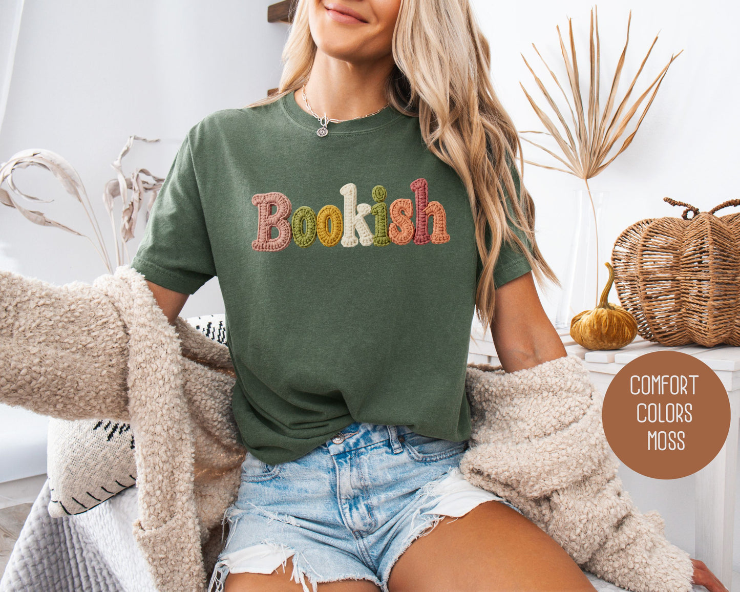 Bookish Faux Yarn Comfort Colors Shirt