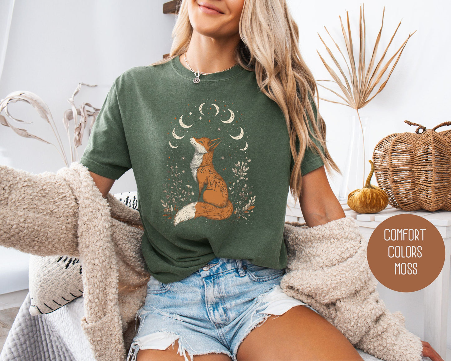 Celestial Fox Cottagecore Comfort Colors Shirt