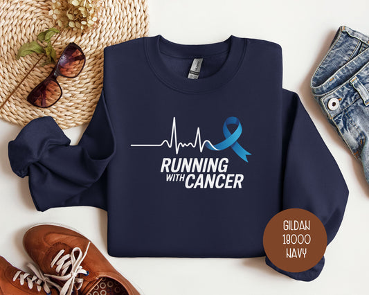 Running With Cancer Heartbeat Sweatshirt