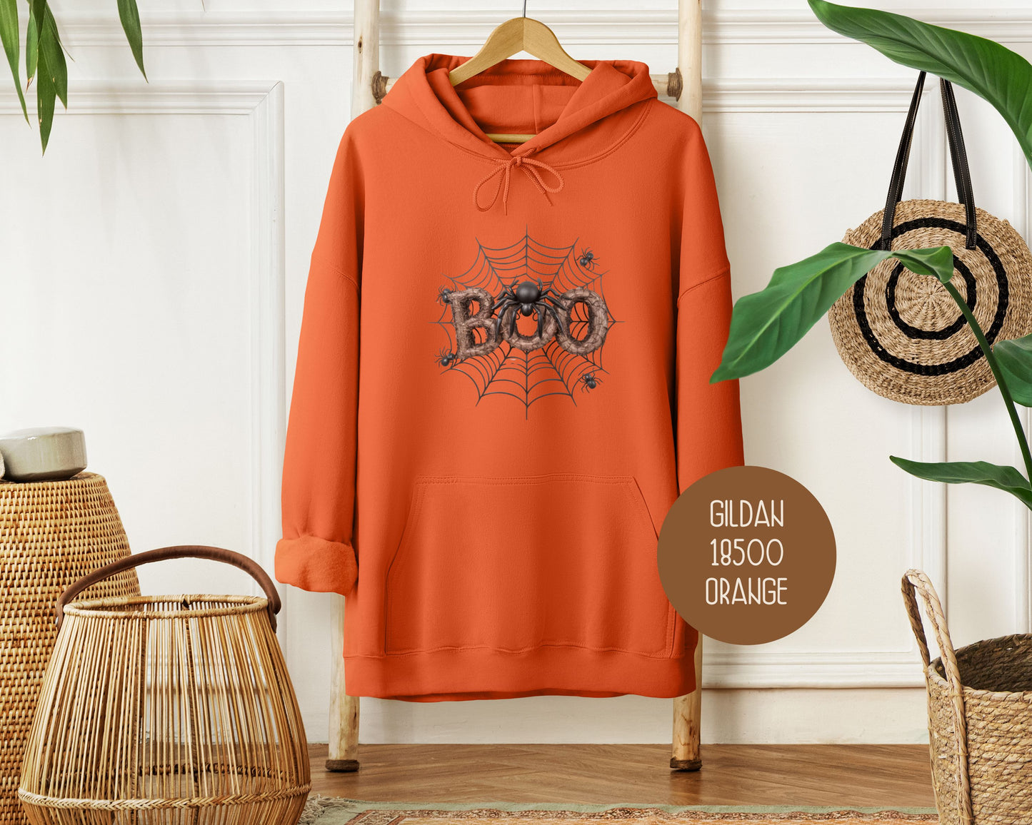 Boo Spider Spooky Halloween Groovy Hoodie