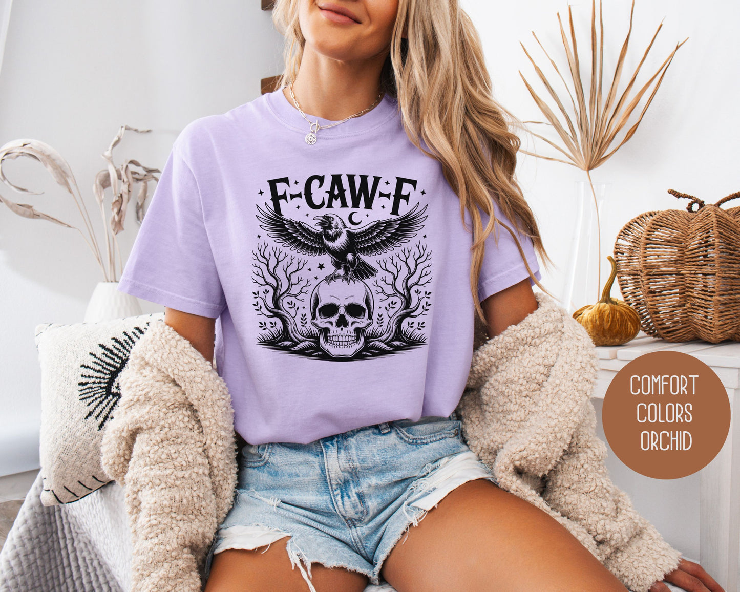 F-Caw-F Black Crow Raven Comfort Colors Shirt