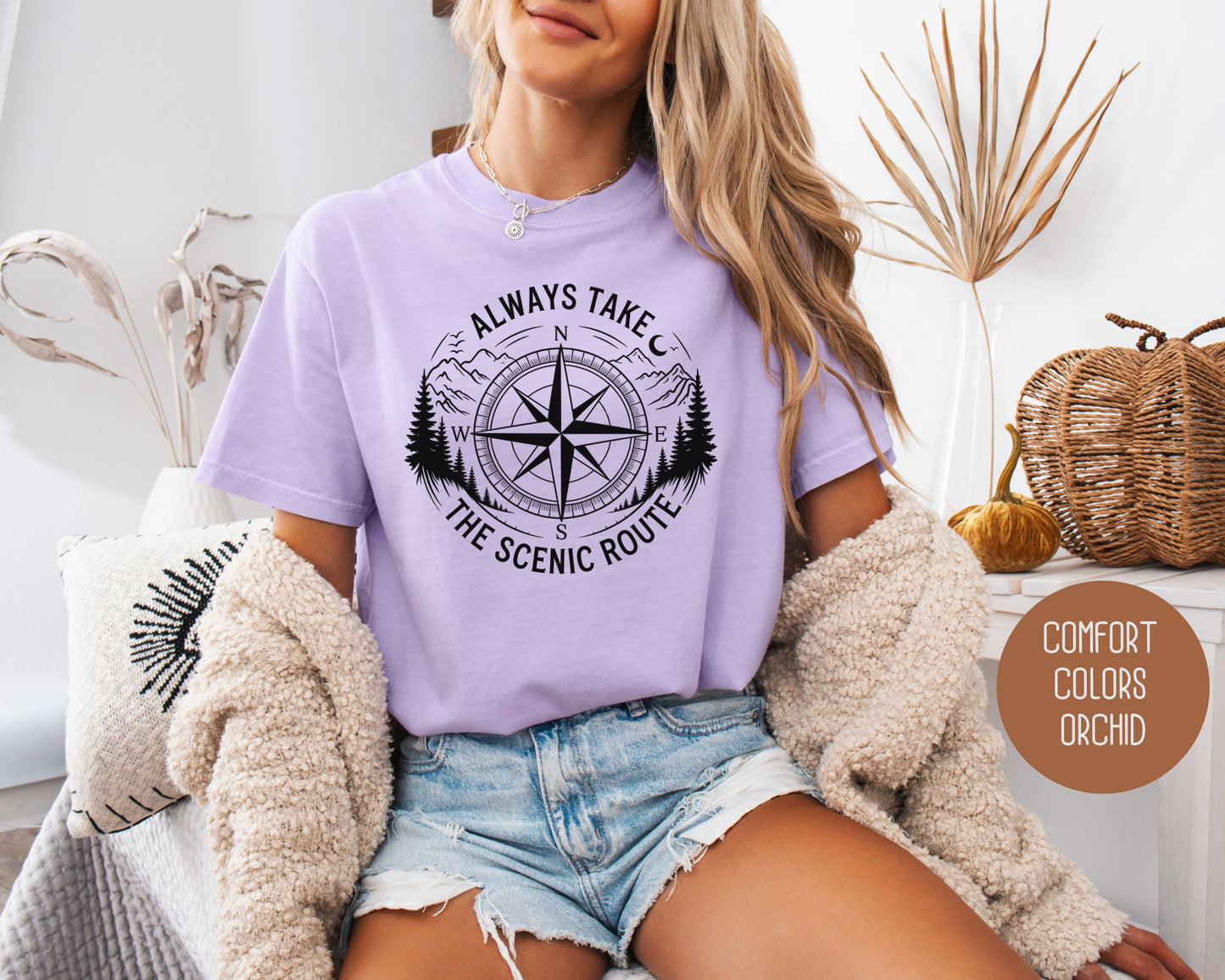 Always Take the Scenic Route Comfort Colors Shirt