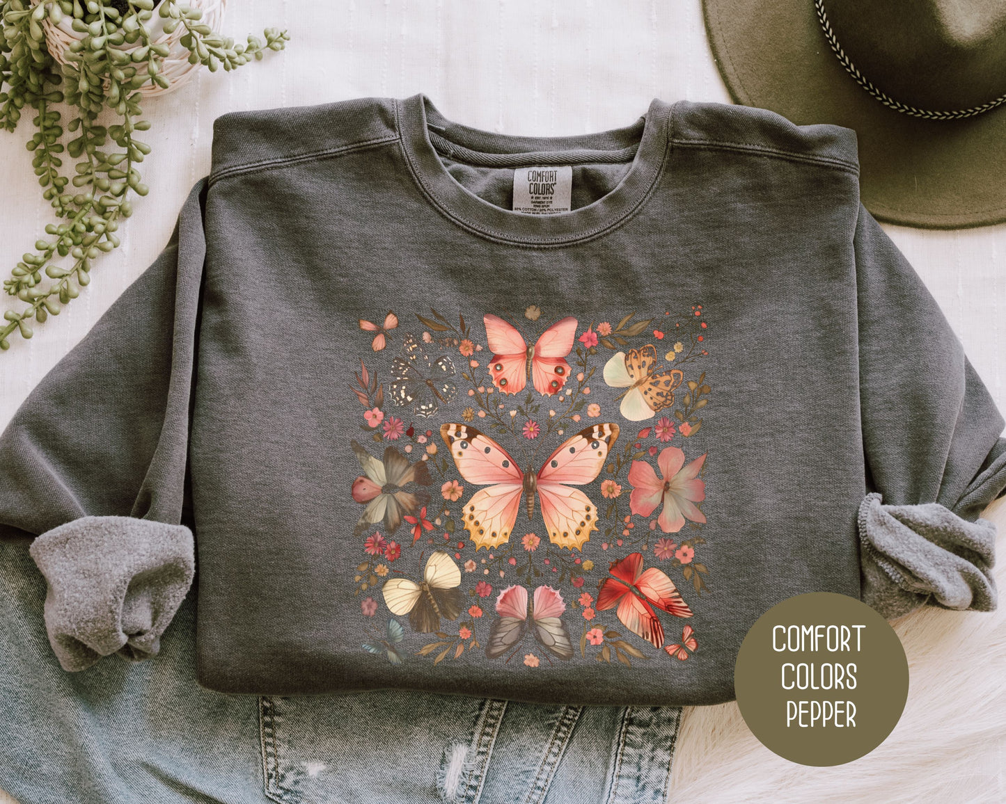 Bohemian Luna Moth Comfort Colors Sweatshirt