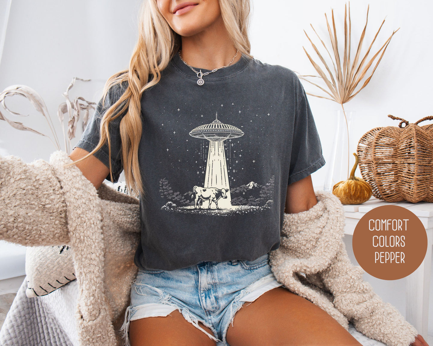UFO Cow Abduction Comfort Colors Shirt
