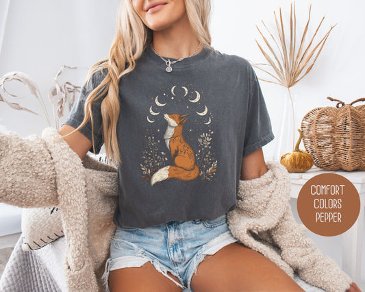 Celestial Fox Cottagecore Comfort Colors Shirt