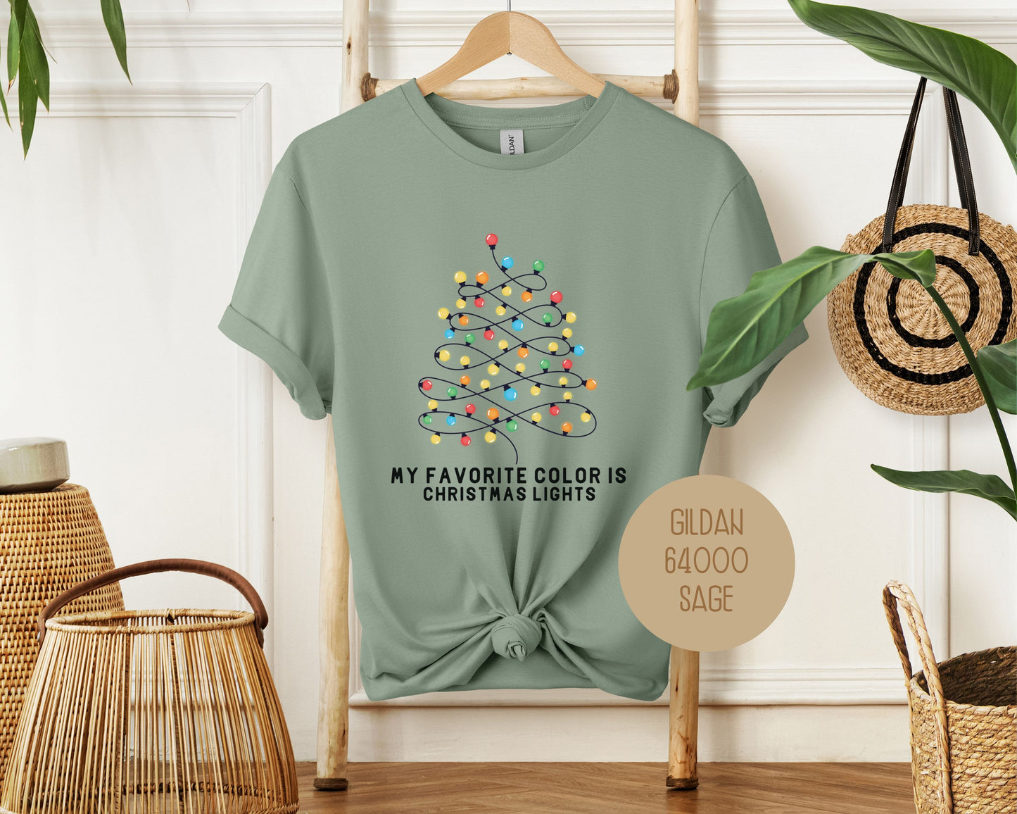 My Favorite Color is Christmas Lights Shirt
