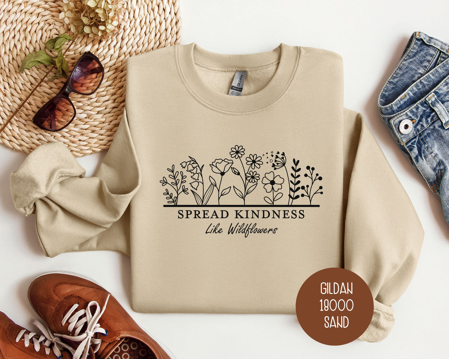 Spread Kindness Like Wildflowers Sweatshirt