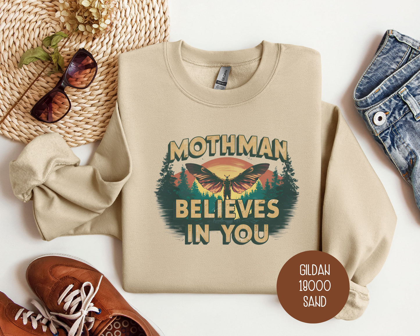 Mothman Believes in You Sweatshirt