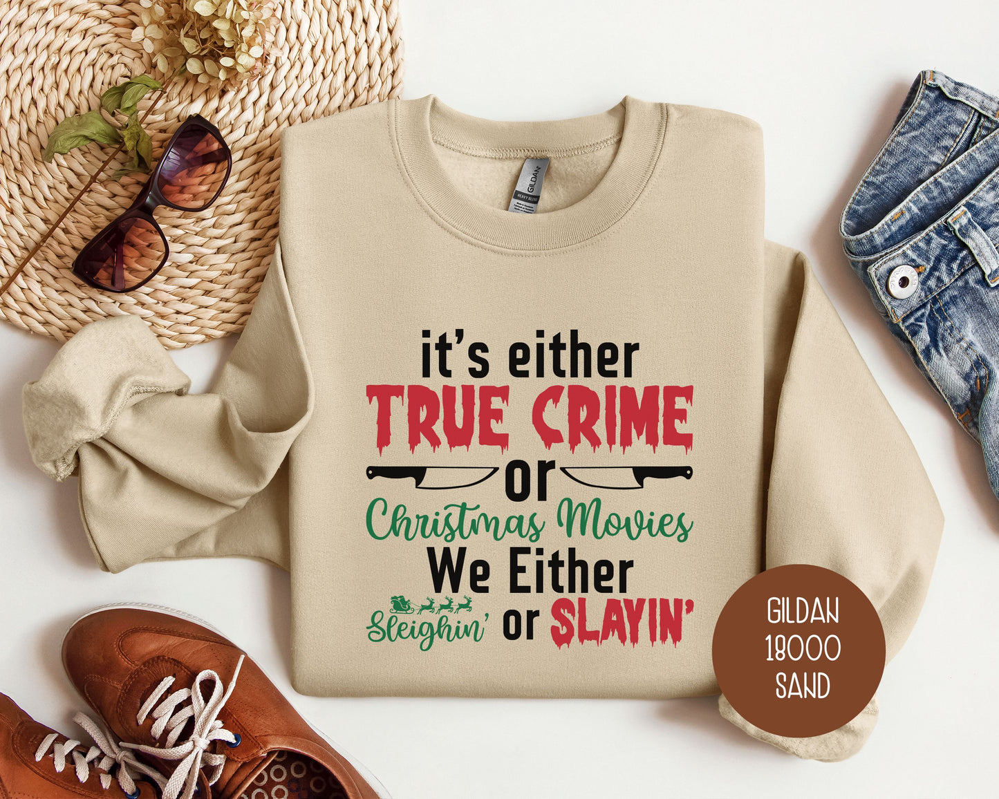 True Crime or Christmas Movies Sweatshirt
