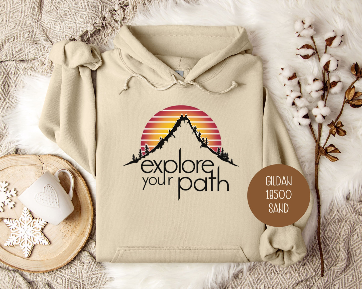 Explore Your Path Vintage Hiking Hoodie