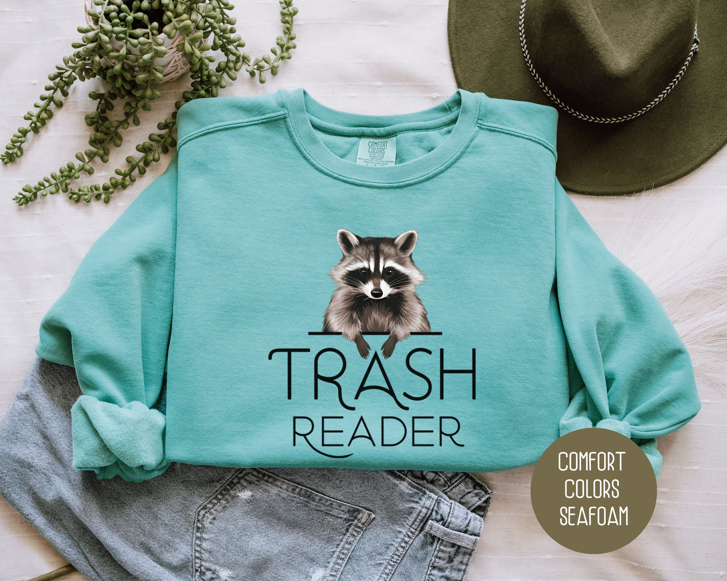 Raccoon Trash Reader Comfort Colors Sweatshirt