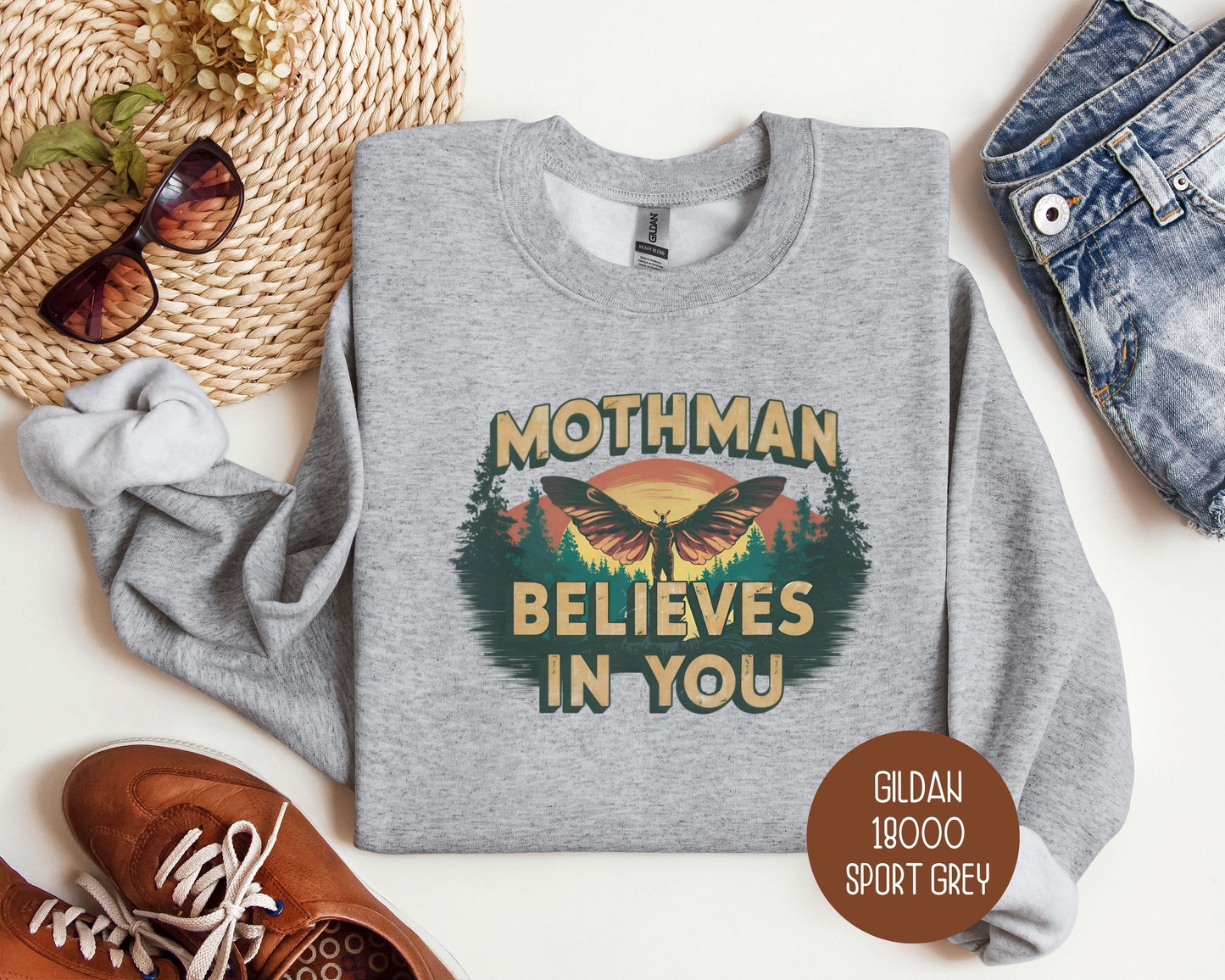 Mothman Believes in You Sweatshirt