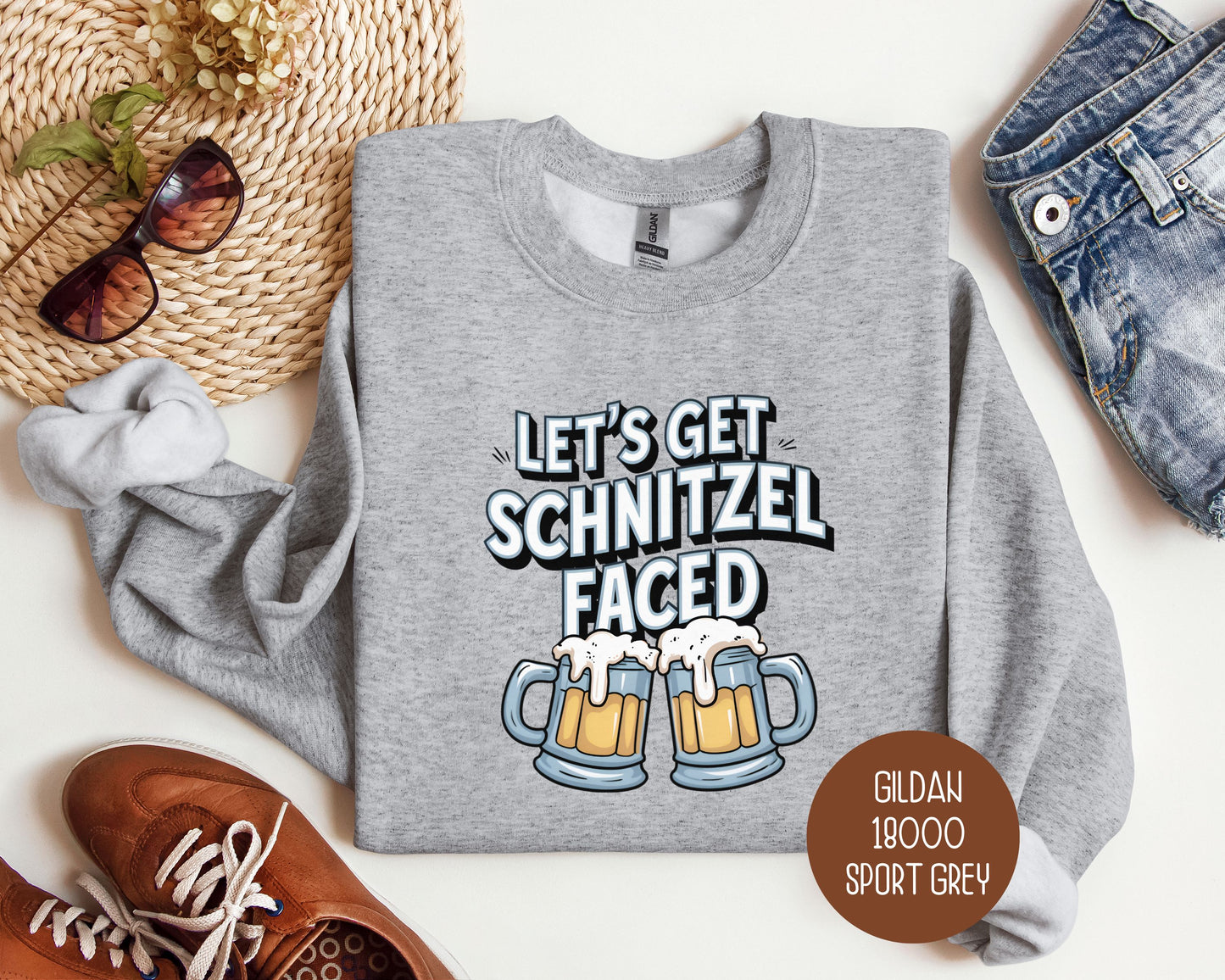 Let's Get Schnitzel Faced Oktoberfest Sweatshirt