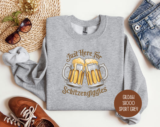 Just Here for Schitzengiggles Oktoberfest Sweatshirt