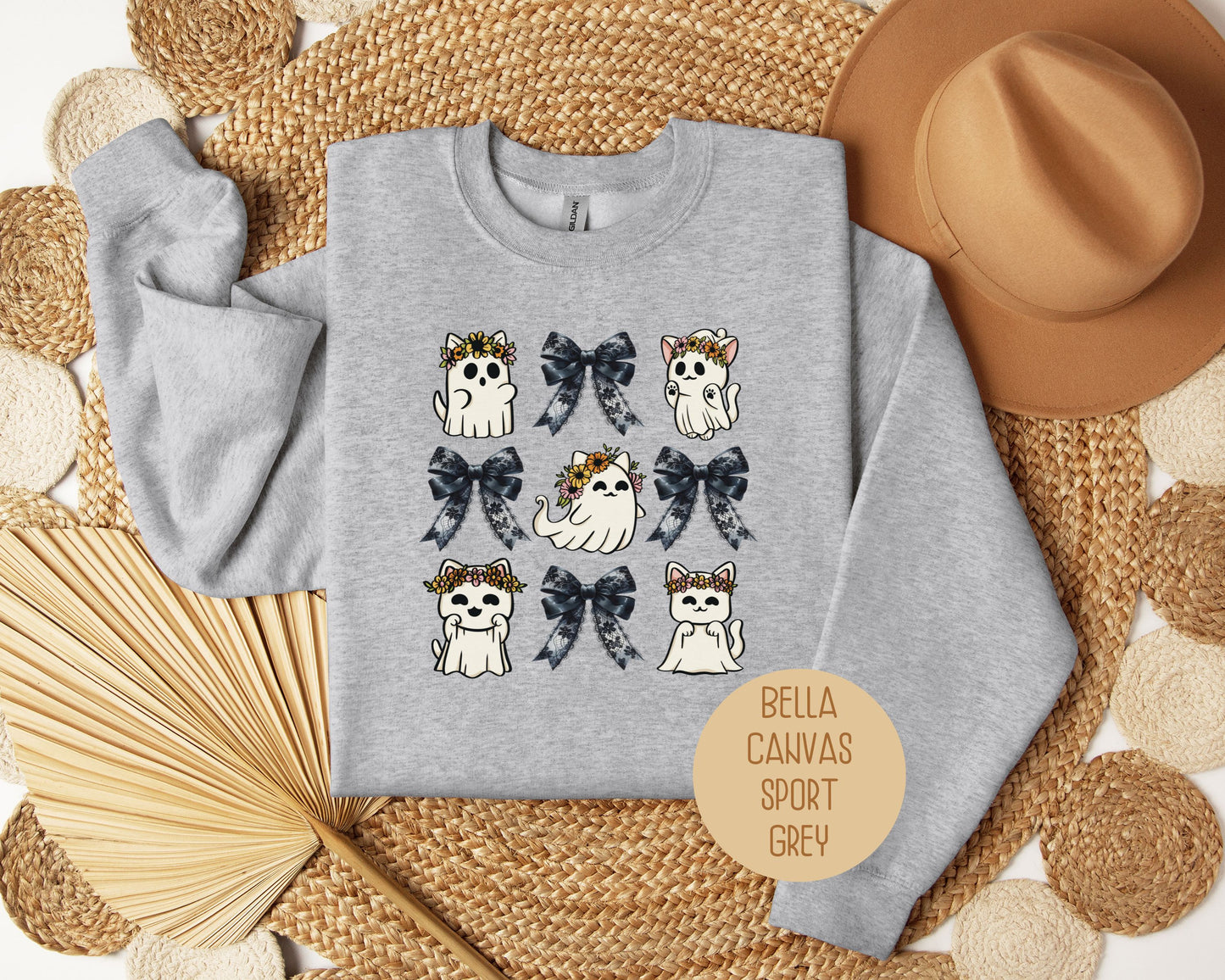 Ghost Cat Coquette Sweatshirt