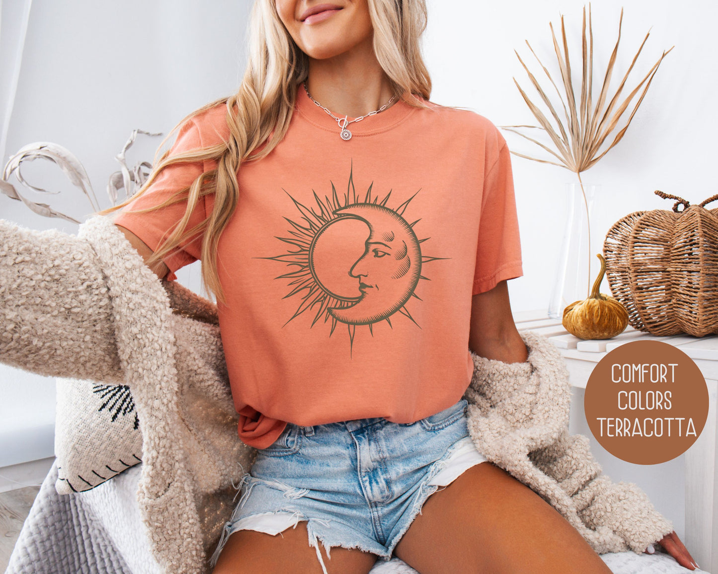 Celestial Sun Moon Comfort Colors Shirt