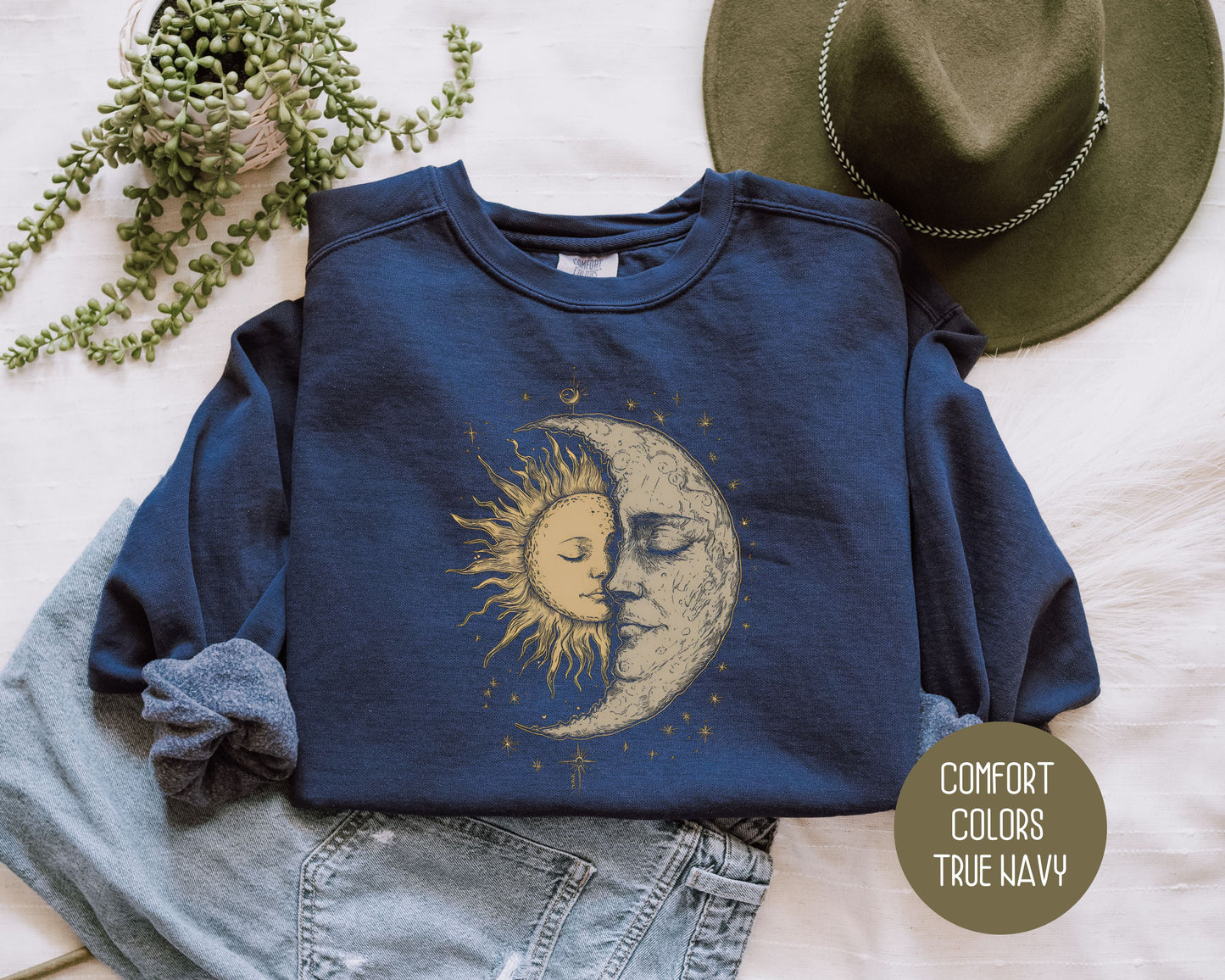 Celestial Moon Phase Comfort Colors Sweatshirt