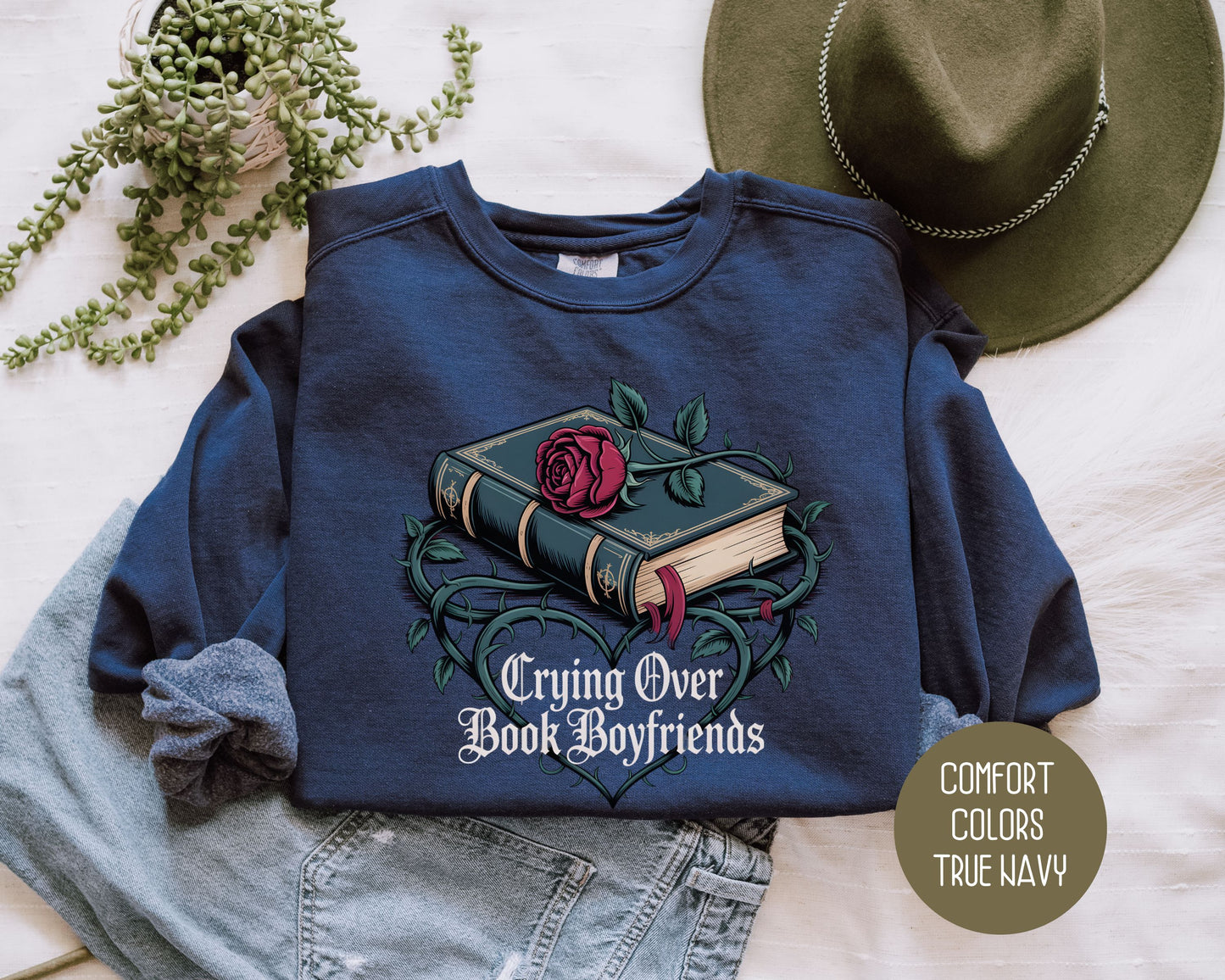 Crying Over Book Boyfriends Comfort Colors Sweatshirt