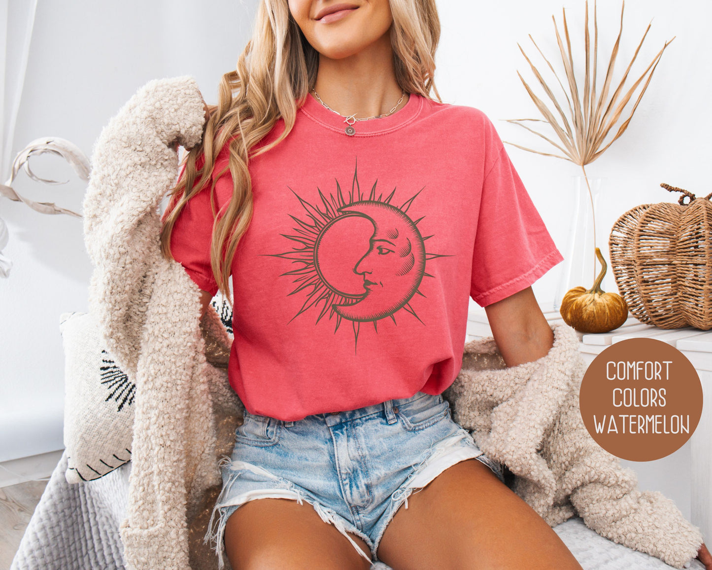 Celestial Sun Moon Comfort Colors Shirt