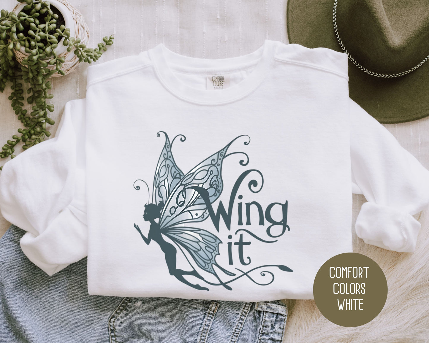 Wing It Fairy Comfort Colors Sweatshirt